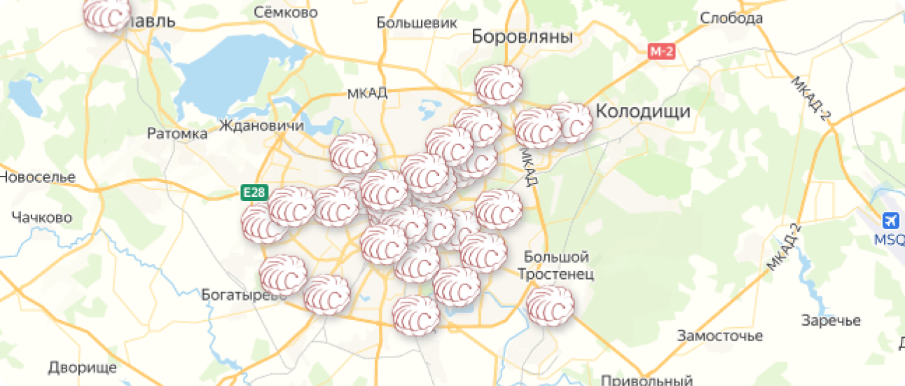Карта фирменной сети